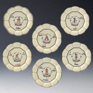 Série de pratos com figuras estilizadas - Guido Andlovitz, Società Ceramica Italiana, 1928